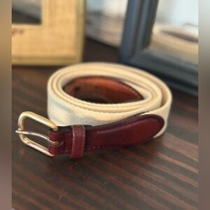 Vintage Cole Haan Woven Belt. Cream Brown Men’s Sz-40 Length-43” No Stretch